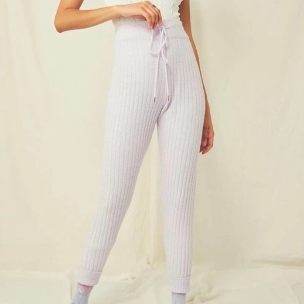Intimately Free People Lavender ‘Around the Clock’ Ribbed Jogger Pants